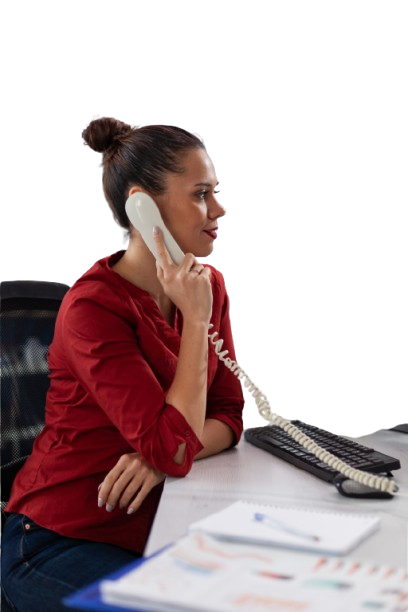 businesswoman sitting desk corporate office23